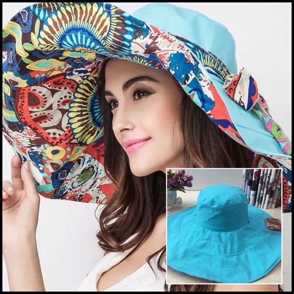 Accessories - 💥SOLD OUT💥Sky Blue Reversible Sun Hat (NWT)